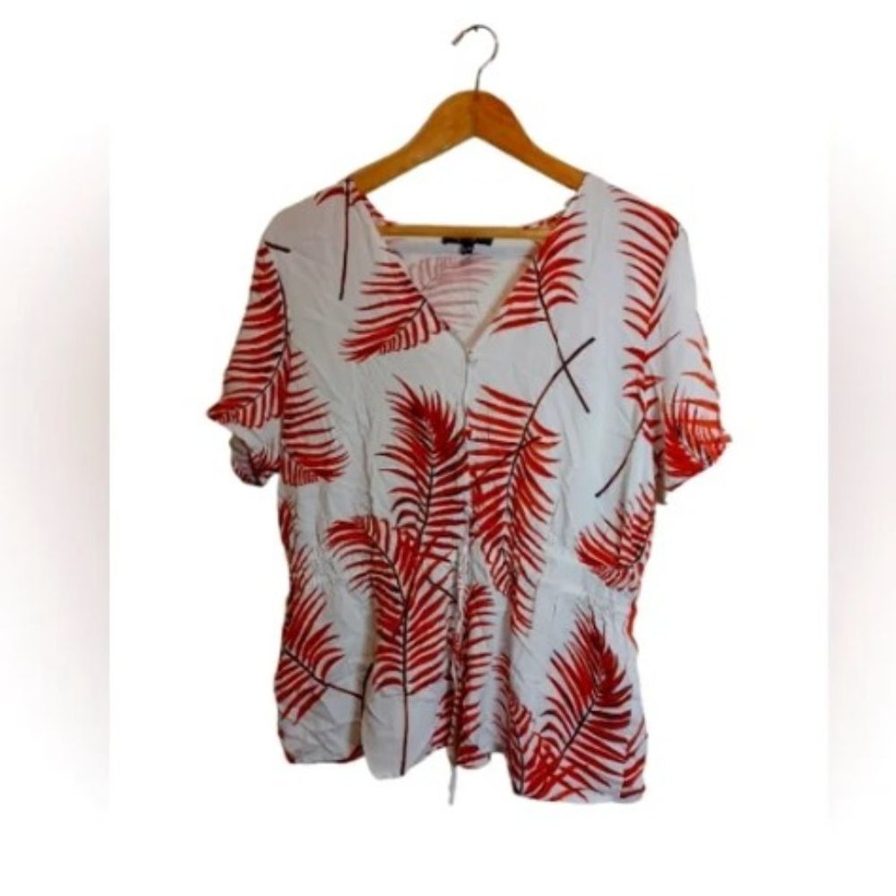 Lily Morgan Leaf Pattern Blouse